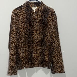 Coldwater Creek Animal Print Blouse - Brown and Black